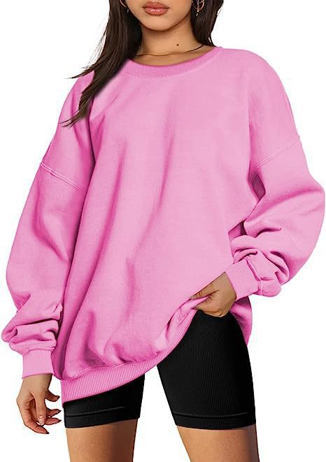 Damen nan Oversize-Sweater mit tiefem Schulterfall und gerippten Bündchen EB