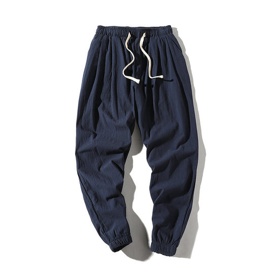 Herren nan lockere Jogginghose mit elastischem Bund, Kordelzug, Seitentaschen und elastischen Bündchen EB