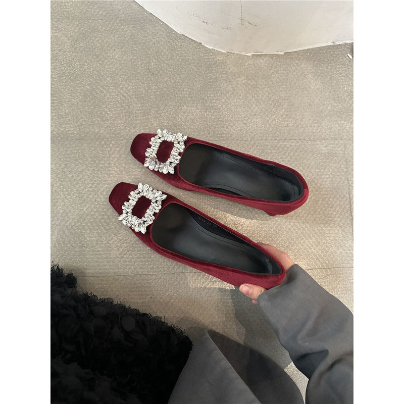 Damen elegante Flachschuhe mit funkelndem Strassbesatz EB