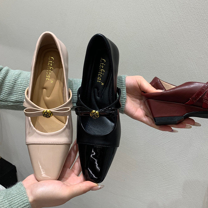 Damen elegante Mary Jane Pumps mit modischem Schleifendetail EB