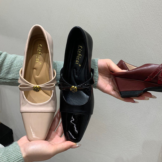Damen elegante Mary Jane Pumps mit modischem Schleifendetail EB
