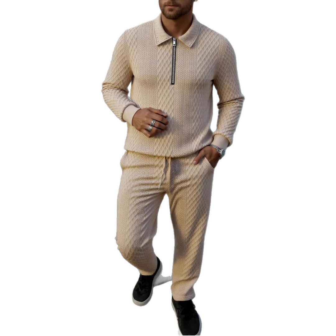 Herren Elegantes Strickanzug aus atmungsaktivem Material mit Stehkragen EB