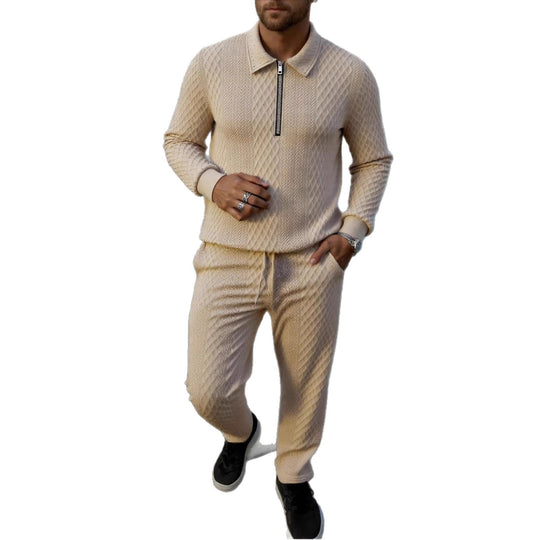Herren Elegantes Strickanzug aus atmungsaktivem Material mit Stehkragen EB