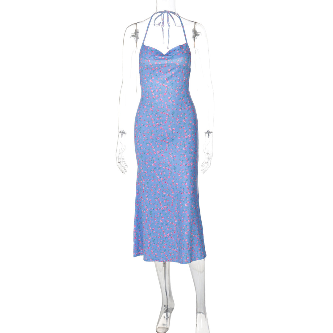 Damen Maxikleid mit eleganter Schnürung und floralem Muster EB
