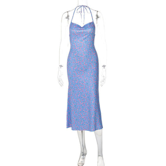 Damen Maxikleid mit eleganter Schnürung und floralem Muster EB