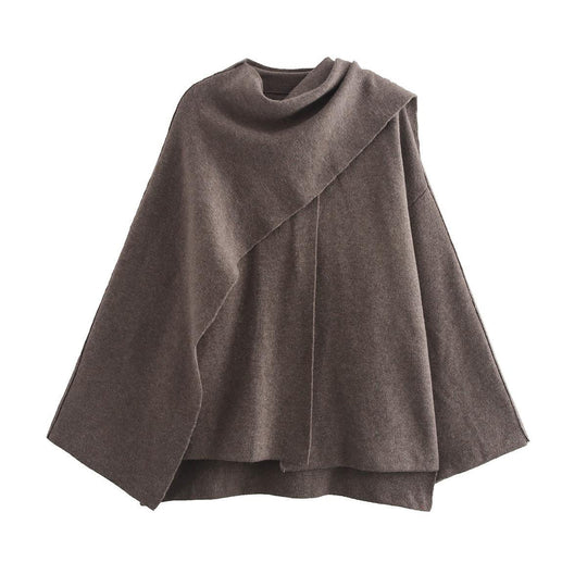 Damen modischer Umhangpullover aus weichem Material EB