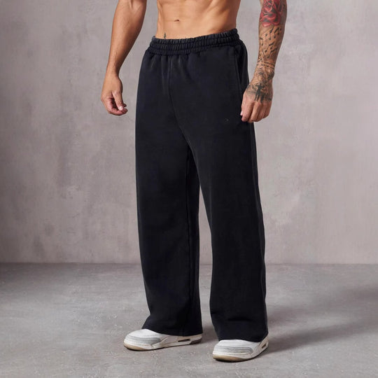 Herren nan lockere Fleece-Jogginghose mit elastischem Bund und geradem Schnitt EB