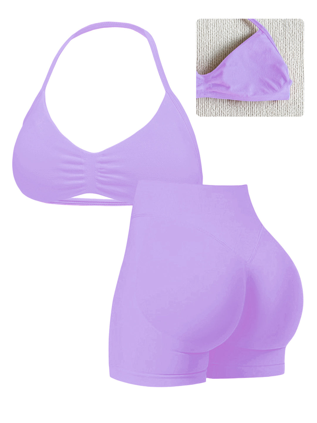 Damen Sportlicher Bikini mit gepolstertem Oberteil und hoher Taille EB