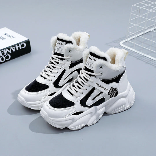 Damen modische Sneaker mit warmem Innenfutter und rutschfester Sohle EB
