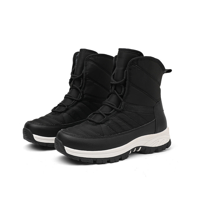 Damen gefütterte Winterstiefel mit rutschfester Sohle und elastischem Schnellschnürsystem EB