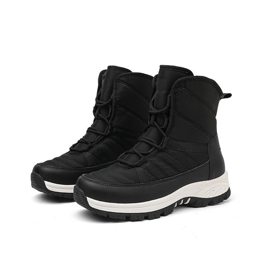 Damen gefütterte Winterstiefel mit rutschfester Sohle und elastischem Schnellschnürsystem EB