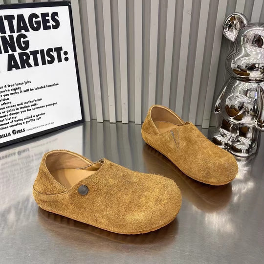 Damen Modische Clogs mit komfortablem Innenfutter und praktischem Druckknopfverschluss EB