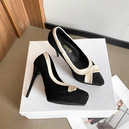 Damen elegante Pumps mit modischer Schleifenverzierung EB