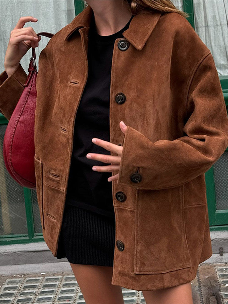 Damen Wilde Velourjacke im lässigen Chic EB