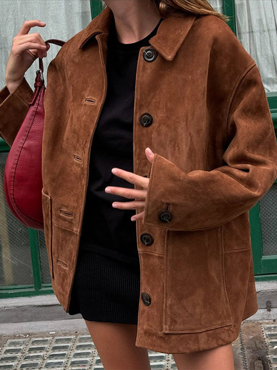 Damen Wilde Velourjacke im lässigen Chic EB