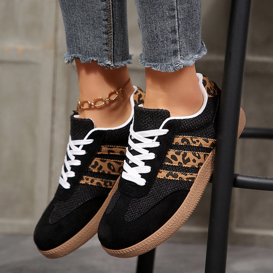 Damen Sportliche Sneaker mit animalischem Muster und rutschfester Sohle EB