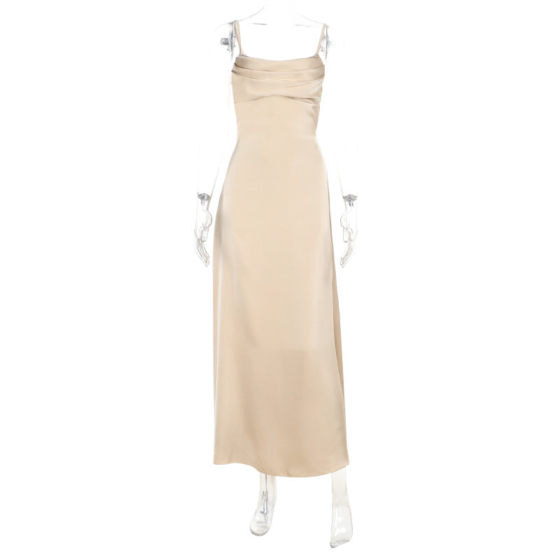 Damen Elegantes Maxikleid mit raffiniertem Cowl-Ausschnitt EB