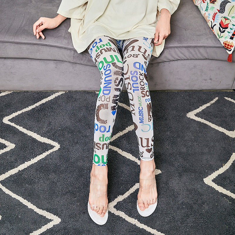Damen Leggings mit modischem Schriftzug EB