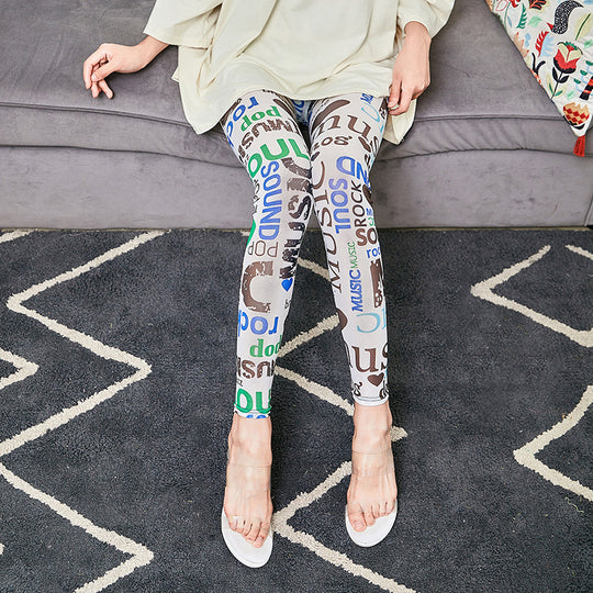 Damen Leggings mit modischem Schriftzug EB
