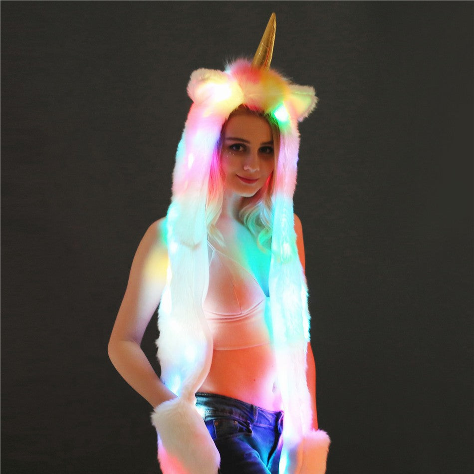 Damen LED Leuchtendes Einhorn-Schal EB