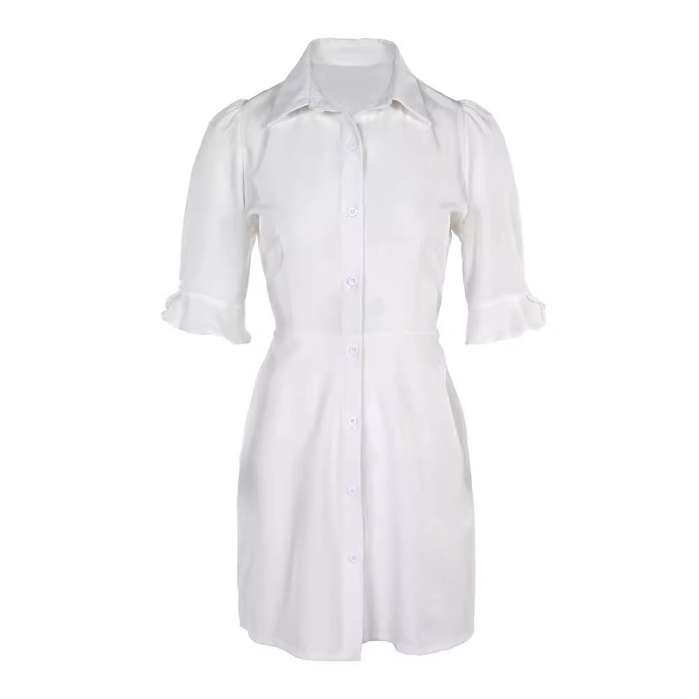 Damen Hemdbluse Kleid EB