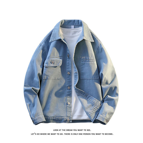 Herren lässige Jacke mit zwei Brusttaschen und sanfter Textur EB