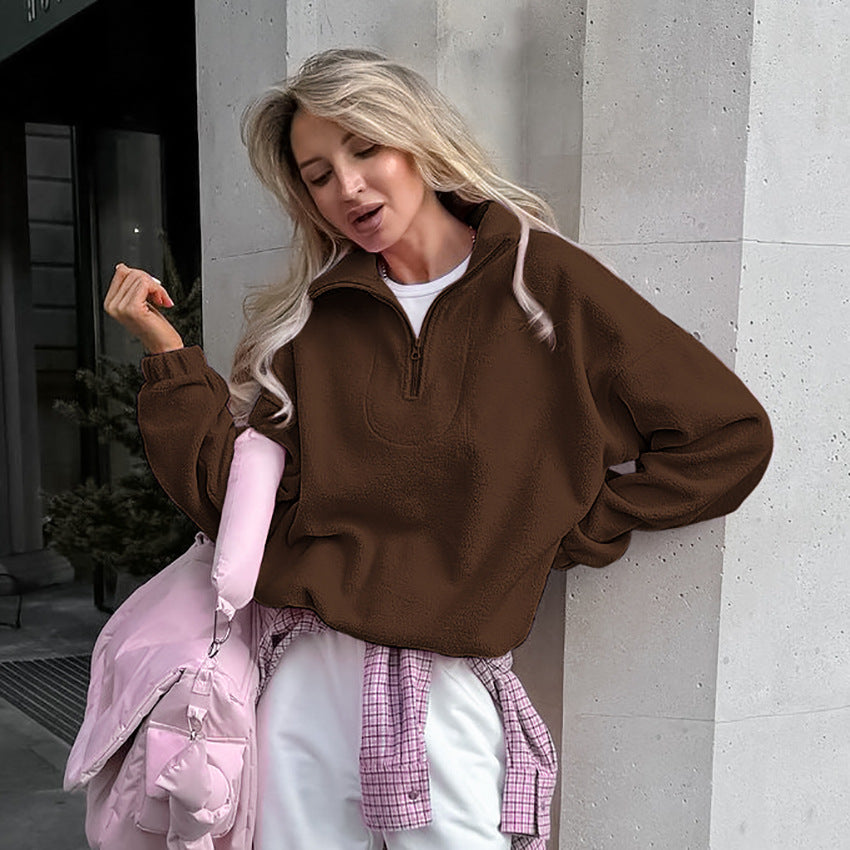 Damen Steppjacke mit hohem Kragen und Reißverschluss EB