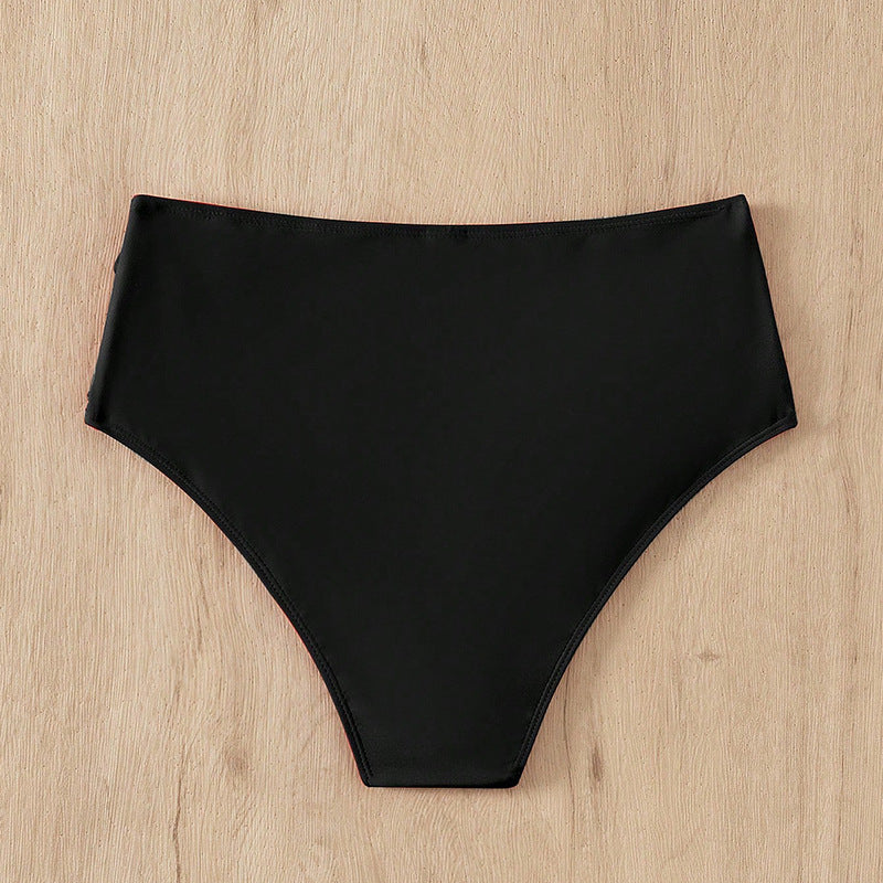 Damen Hohe Taille Bikinihose mit Rüschendesign EB