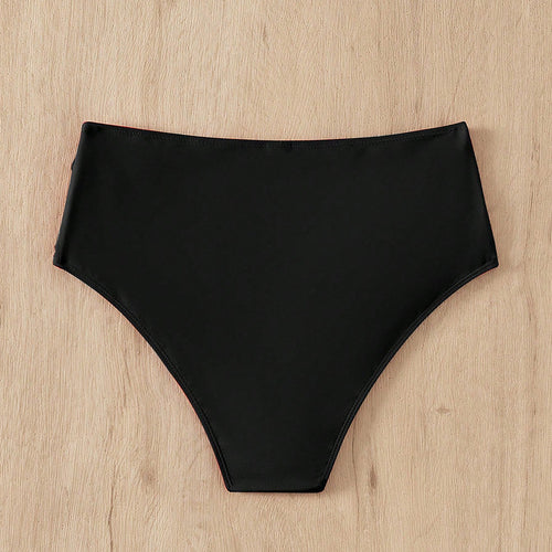 Damen Hohe Taille Bikinihose mit Rüschendesign EB