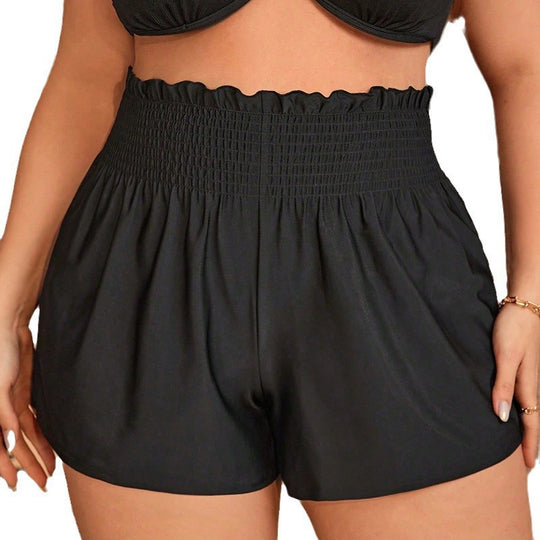 Damen Badeshorts mit elastischem Bund und modischem Volant EB