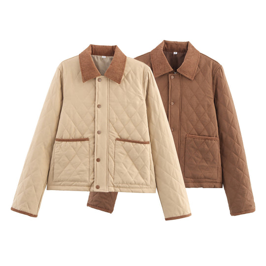 Damen Steppjacke mit strukturiertem Kragen und praktischen Taschen EB