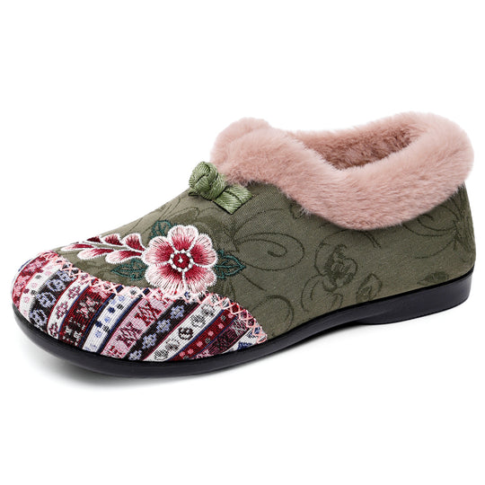 Damen Kuschelige Hausschuhe mit floralem Design EB