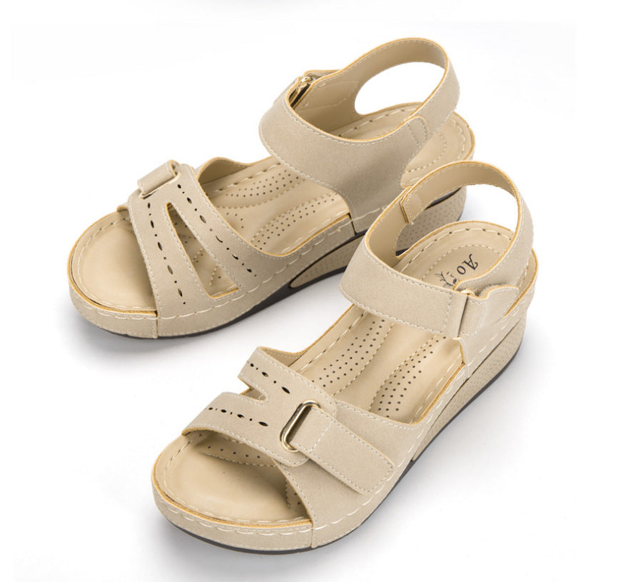 Damen Komfortable Wedge-Sandalen mit verstellbarem Riemen EB