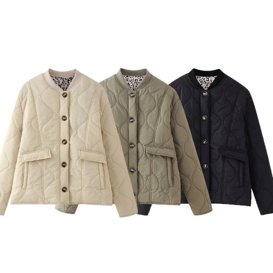 Damen gesteppte Oversize-Jacke mit praktischen Taschen und sportivem Design EB