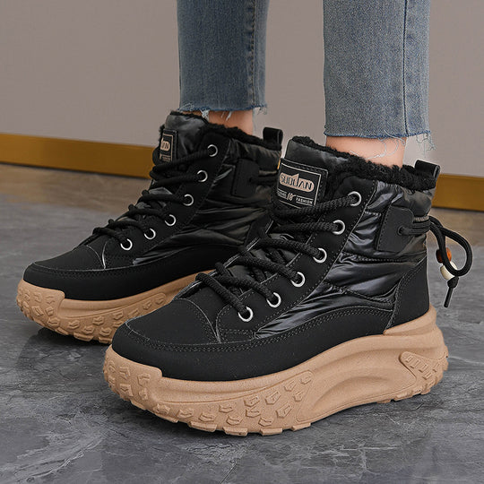 Damen modische hohe Sneakers mit isolierendem Futter und rutschfester Sohle EB