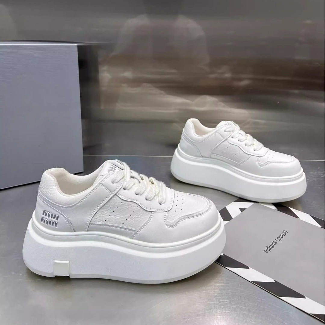 Damen Chunky Sneaker mit hoher Plattform und atmungsaktiver Obermaterialstruktur EB
