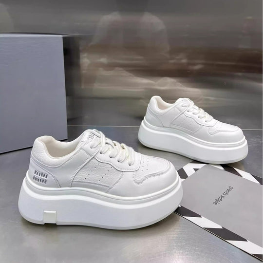 Damen Chunky Sneaker mit hoher Plattform und atmungsaktiver Obermaterialstruktur EB