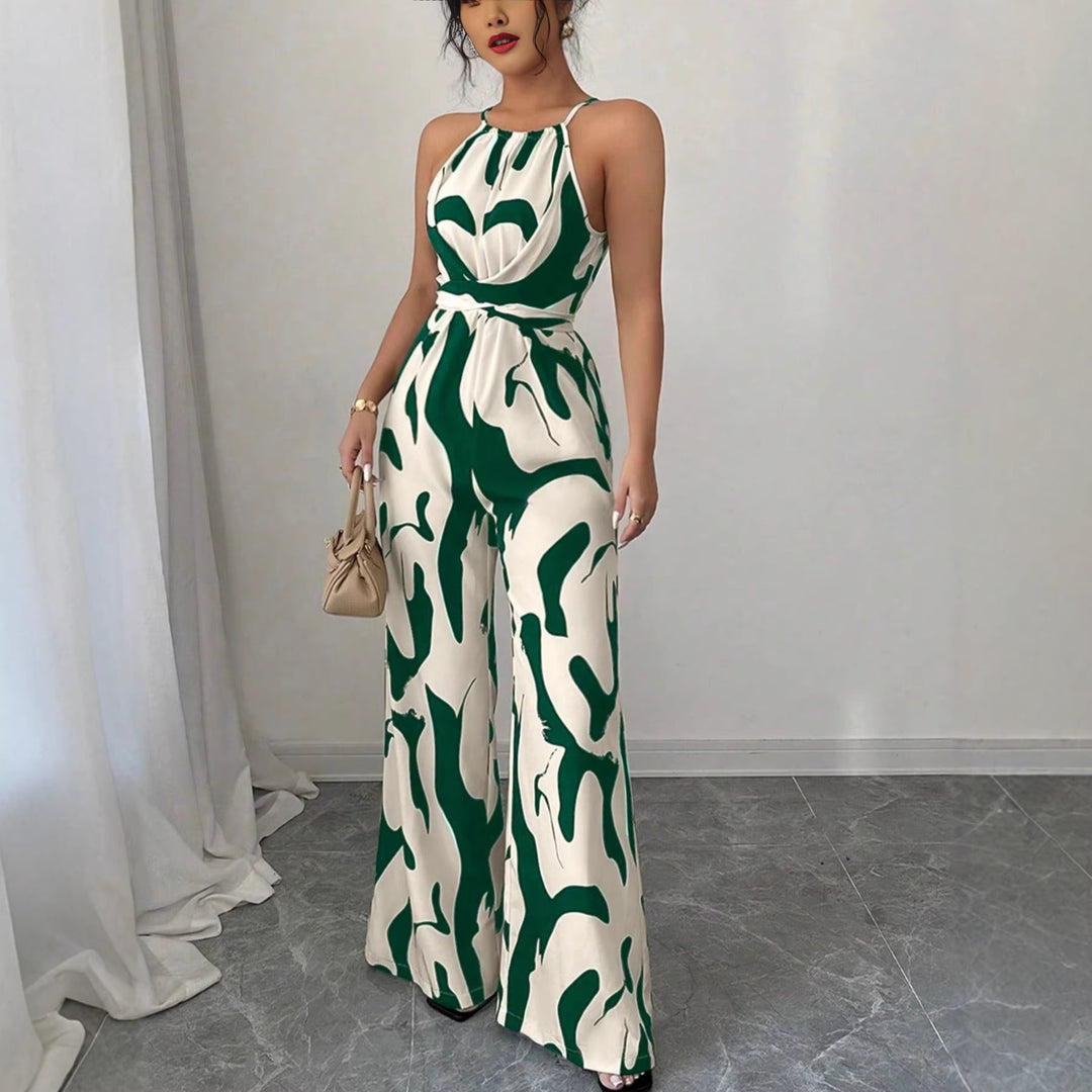 Damen Overall mit weitem Bein und modernem Muster EB