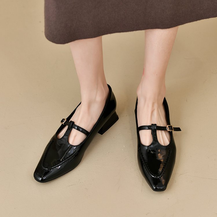 Damen elegante Mary Jane Pumps mit modischem Blockabsatz EB