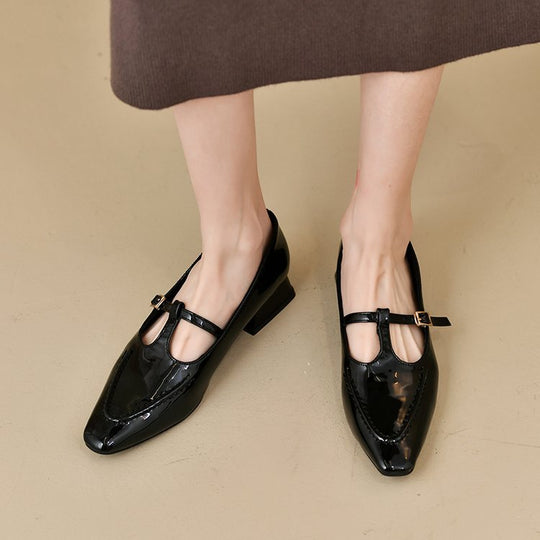 Damen elegante Mary Jane Pumps mit modischem Blockabsatz EB