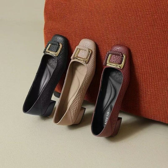 Damen Ballerinas mit eleganter Schnallenverzierung und komfortablem Fußbett EB
