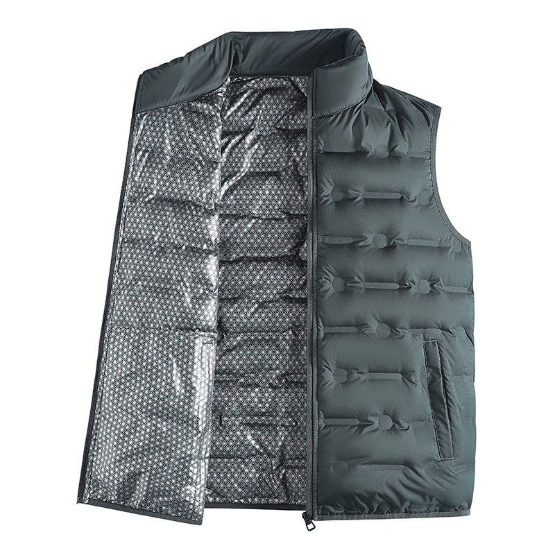 Herren leichte wattierte Stehkragenweste mit reflektierender Thermofolie EB