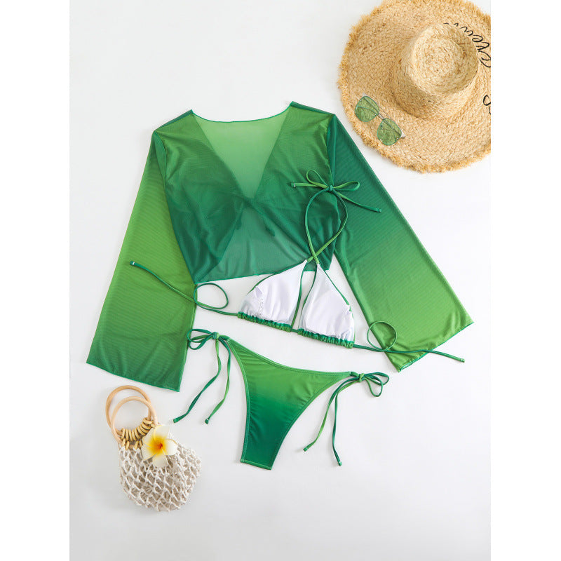 Damen Bikini-Set mit transparentem Oberteil und verstellbaren Trägern EB
