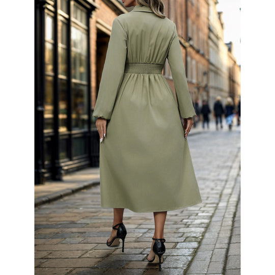 Damen Hemdkleid im eleganten A-Linien Schnitt mit Knopfdetails EB