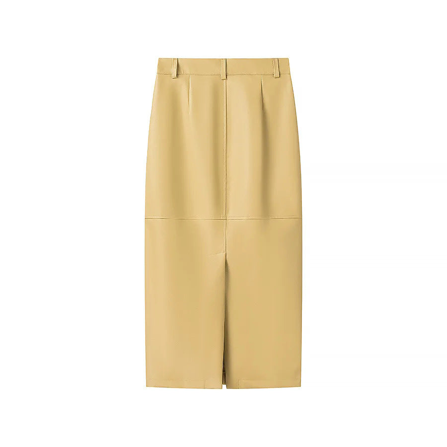 Damen elegante Kunstledermantel EB