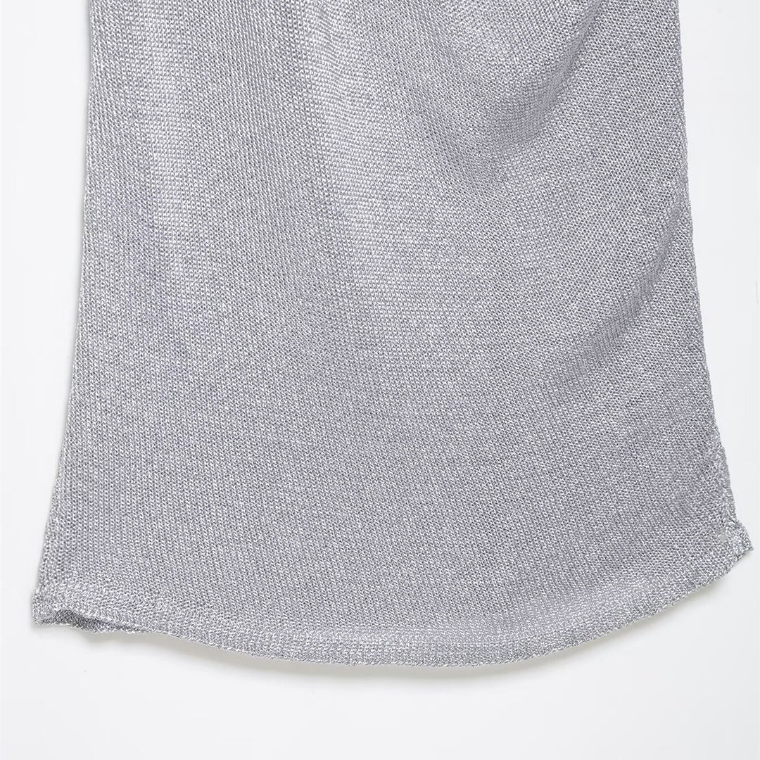 Damen Haltertop mit elegantem Wasserfallausschnitt und figurumspielendem Schnitt EB