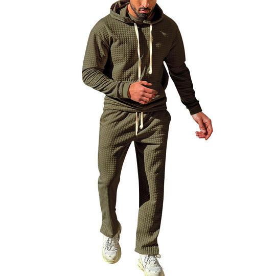 Herren Sportlicher Fleeceanzug mit modernem Strukturdesign und praktischer Kapuze EB