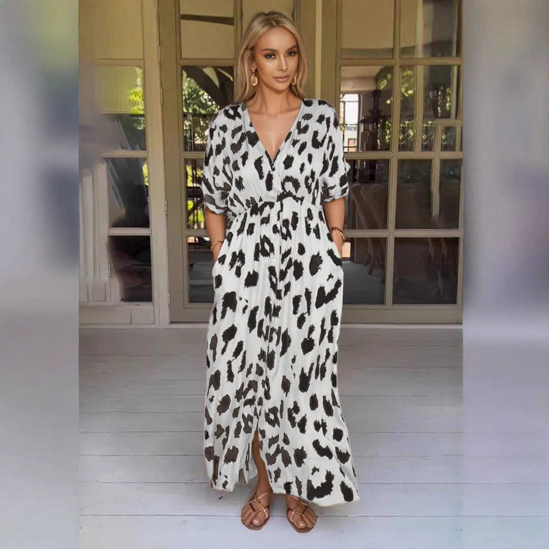 EB | Leopard-Kleid Grenzüberschreitendes Leopardenmuster Kleid