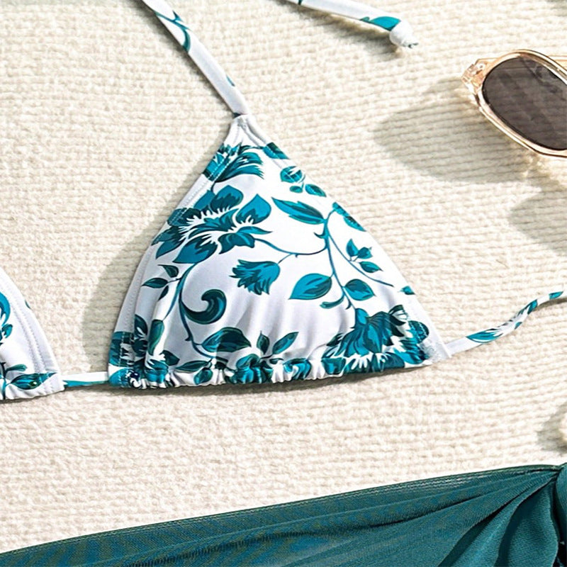 Damen Triangel-Bikini mit elegantem Wickelrock EB