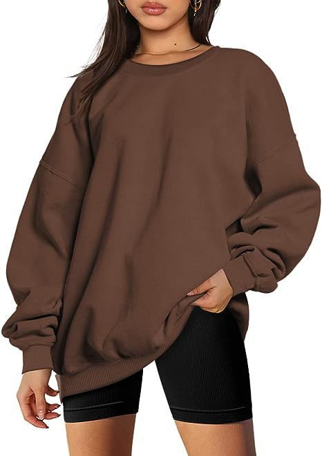 Damen nan Oversize-Sweater mit tiefem Schulterfall und gerippten Bündchen EB
